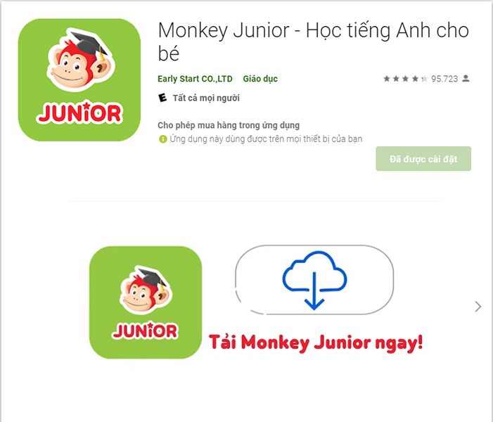 Phần mềm học tiếng Anh Monkey Junior 