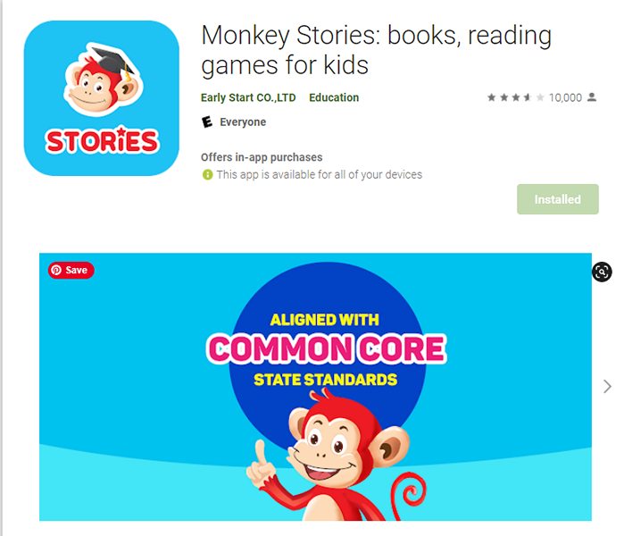 Cài đặt phần mềm Monkey Stories trên điện thoại 