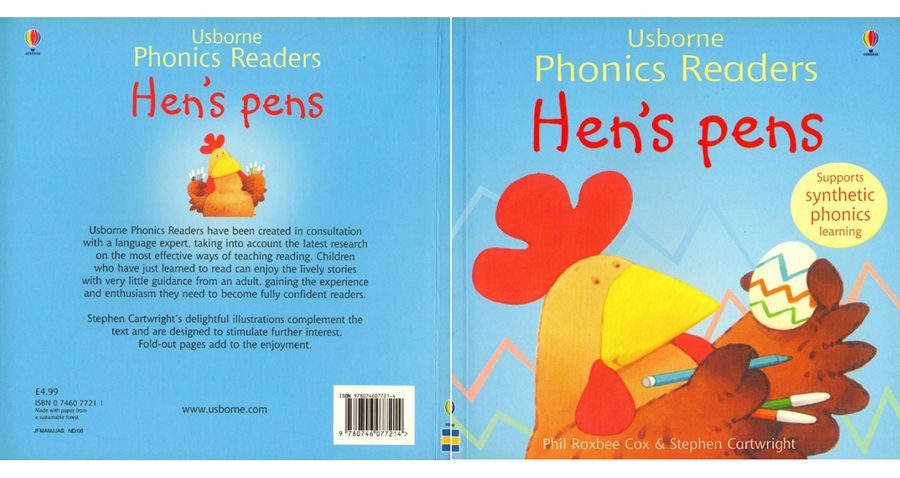 Sách tiếng Anh Usborne Phonics Reader - Hen's pens